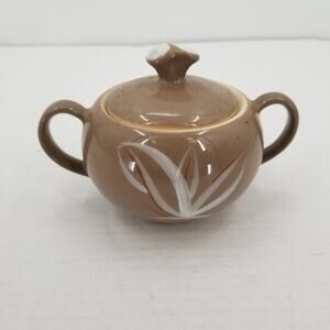 Winfield Desert Dawn Brown / Cream Handcrafted china MCM CREAMER & LIDDED SUGAR